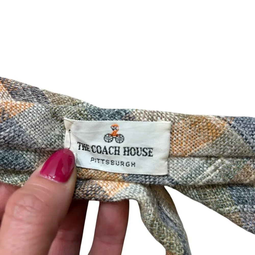 Mens Rooster Ruffler Collection Woven Plaid Neck Tie‎